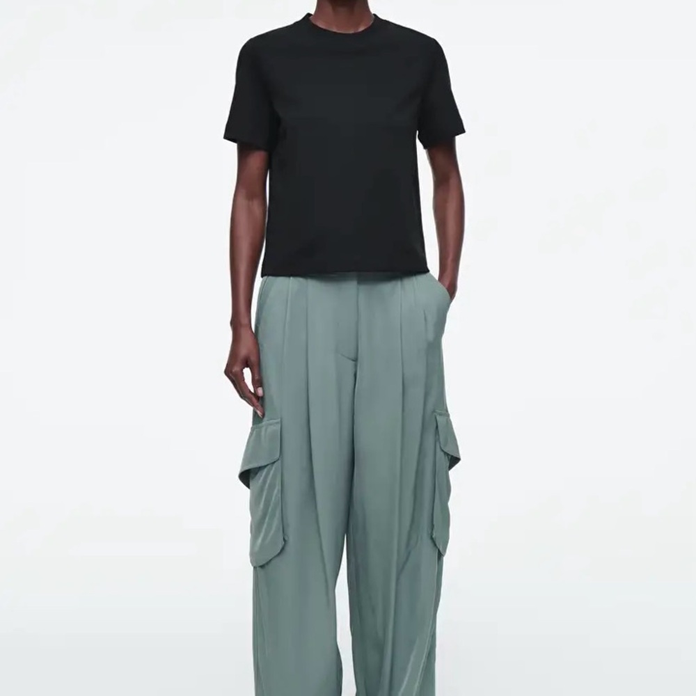 COS TEAL PAPER BAG UTILITY PANTS